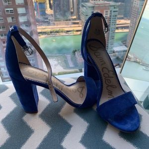 Sam Edelman Blue Suede Open Toe Sandal